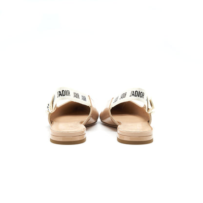 CHRISTIAN DIOR Slingback SIZE39 Ballet Flats Patent Leather Beige