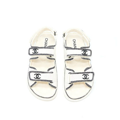 Chanel Size 37 Dad Sandals Black/White