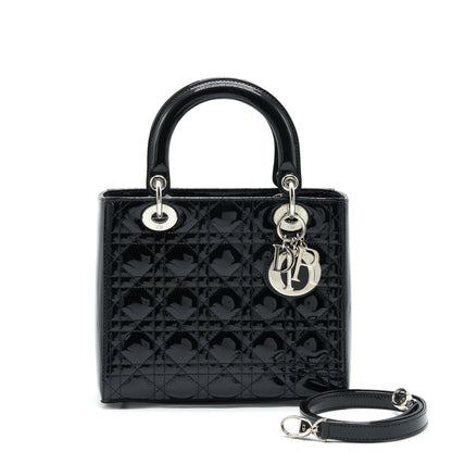 Dior Medium Lady Dior Patent Leather Black