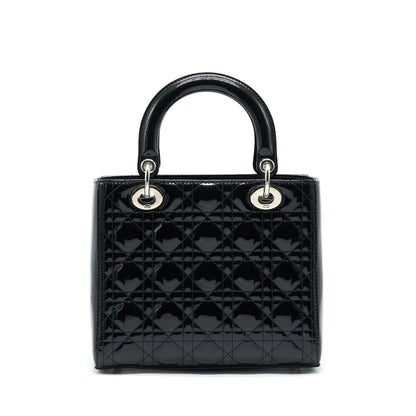 Dior Medium Lady Dior Patent Leather Black