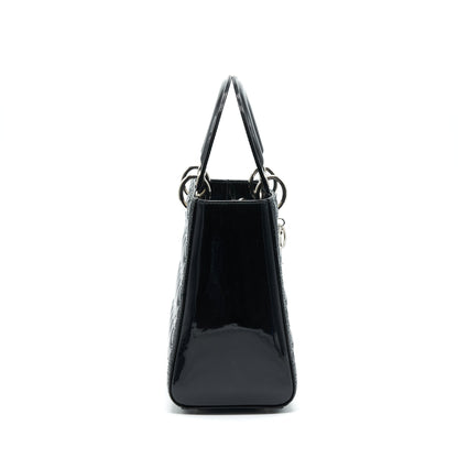 Dior Medium Lady Dior Patent Leather Black