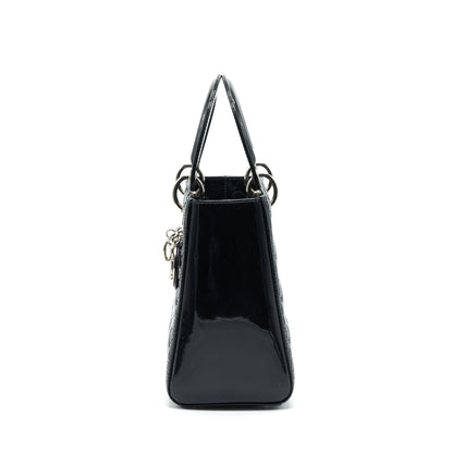 Dior Medium Lady Dior Patent Leather Black