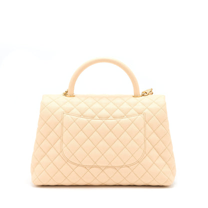Chanel Coco Top Handle Flap Bag Caviar Beige GHW