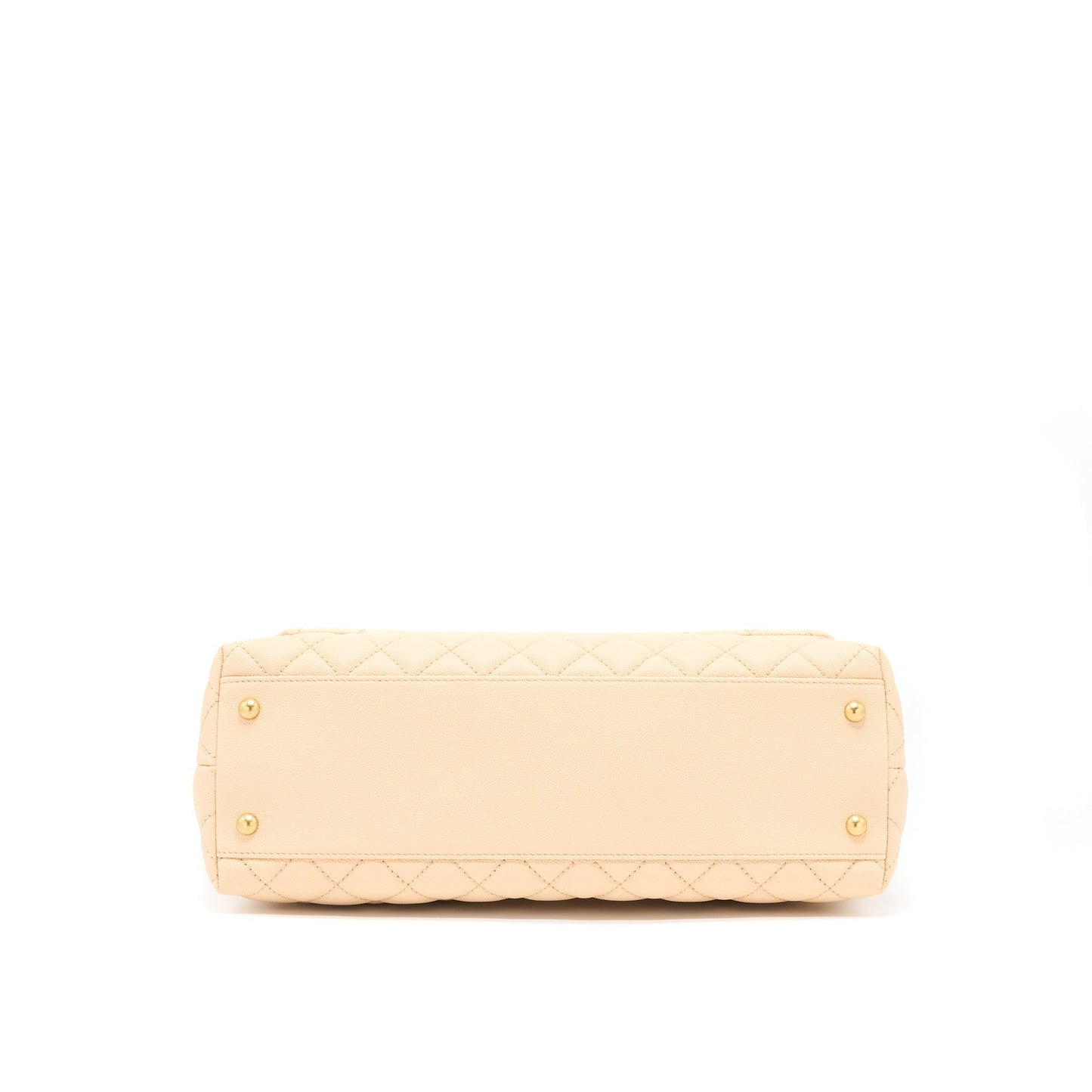 Chanel Coco Top Handle Flap Bag Caviar Beige GHW