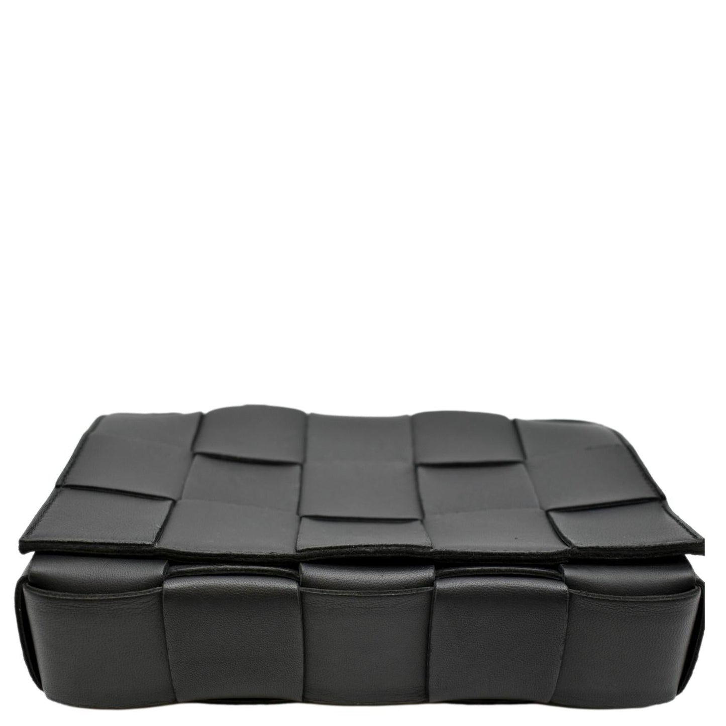 BOTTEGA VENETA Cassette Intreccio Leather Crossbody Bag Black