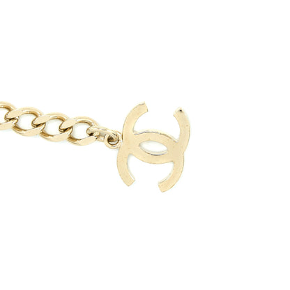 Chanel Crystal CC Logo Waist Chain Belt Light Gold Tone
