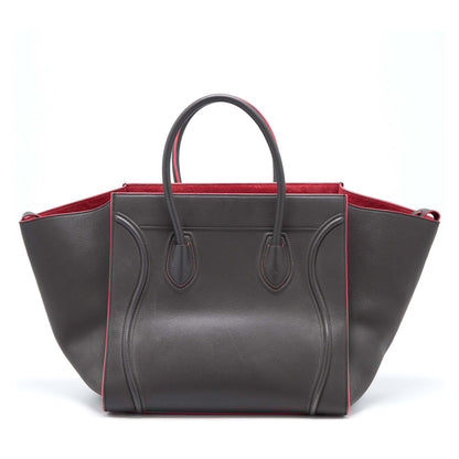 Celine Large Phantom Luggage Purse Calfskin Dark Grey/Pink