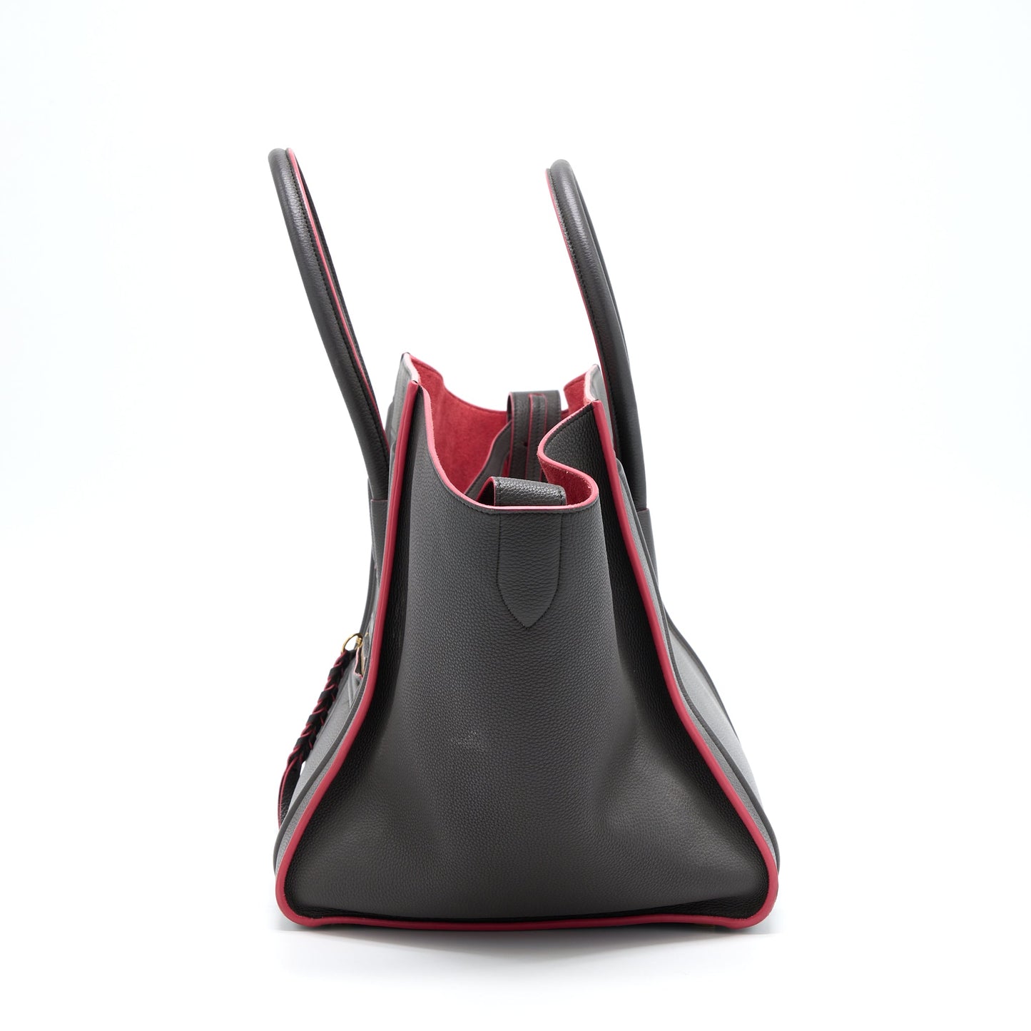 Celine Large Phantom Luggage Purse Calfskin Dark Grey/Pink