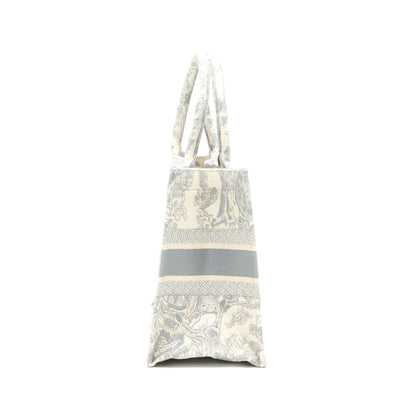 Dior Medium Book Tote Grey Toile De Jouy Embroidery