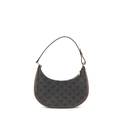 Celine Ava Purse in Triomphe Canvas/Calfskin Tan
