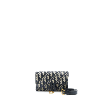 Dior Saddle Belt Pouch Oblique Blue