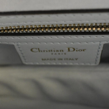 CHRISTIAN DIOR Saddle Smooth Calfskin Leather Satchel Shoulder Bag Placid Blue