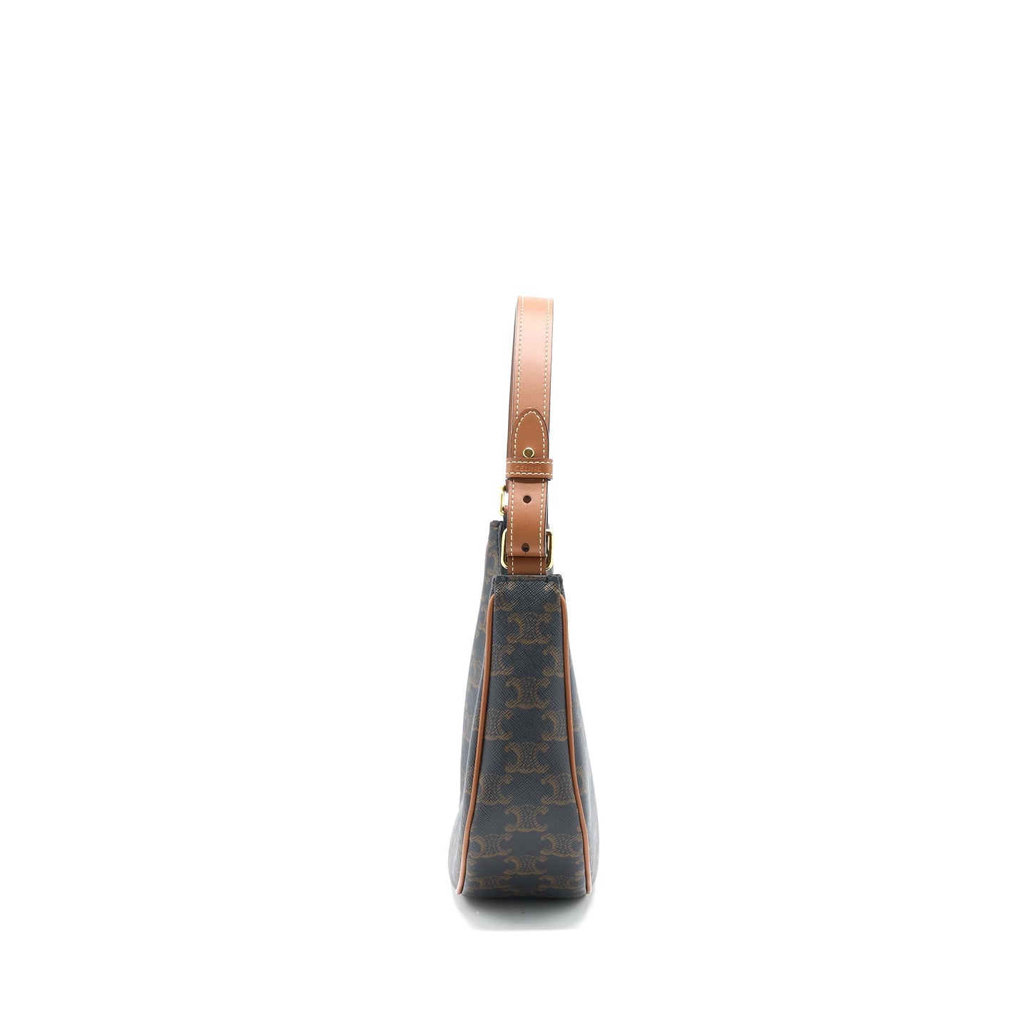 Celine Ava Purse in Triomphe Canvas/Calfskin Tan