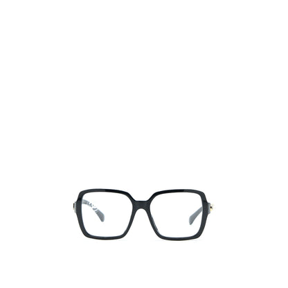 Chanel Square Glasses Frame With Letter Black Gold Tone