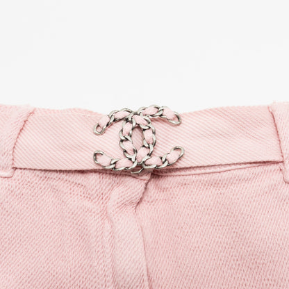 Chanel Size 36 Wide Leg Pants Cotton Pink