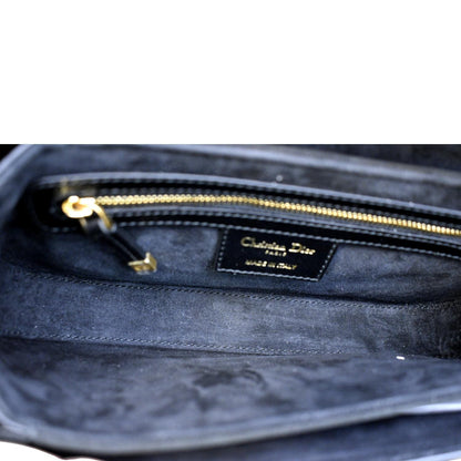 CHRISTIAN DIOR Montaigne Avenue Leather Shoulder Bag Black