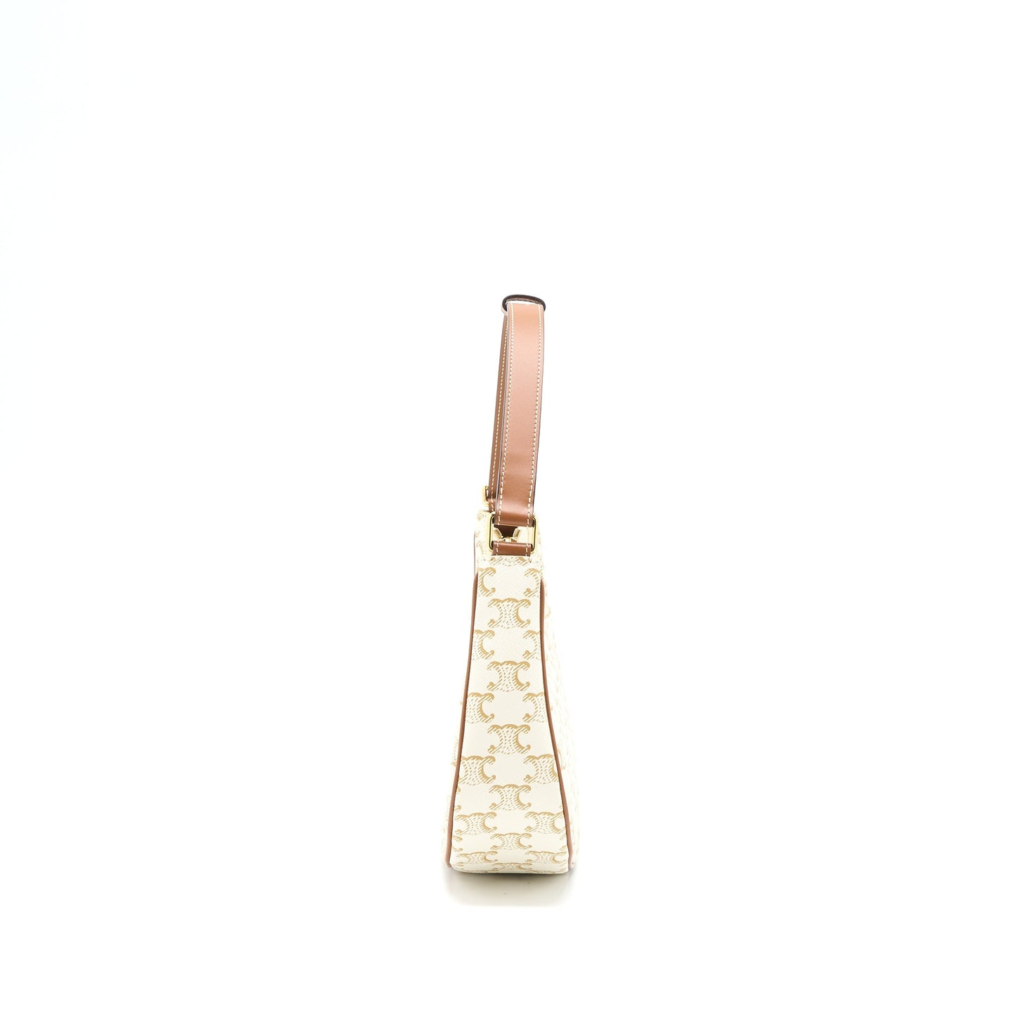 Celine Ava Purse in Triomphe Canvas/Calfskin White