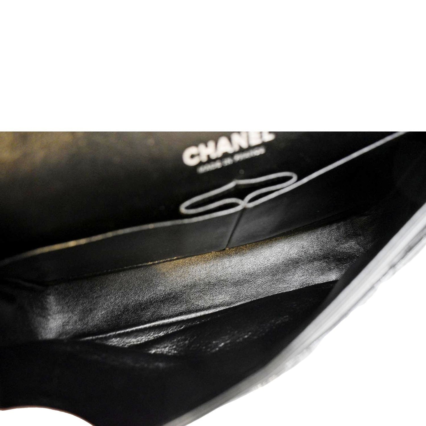 CHANEL Medium Flap Patent Leather Shoulder Bag Black