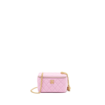 Chanel 23P Coco Love Long Vanity with Chain Caviar Pink GHW (Microchip)