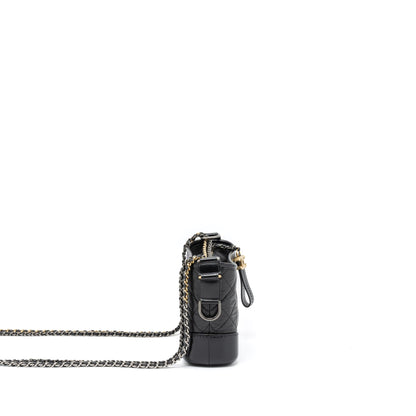 Chanel Small Gabrielle Hobo Bag Aged Calfskin Black Multicolour Hardware