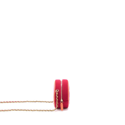 Chanel Round Clutch with Chain Fabric Multicolour GHW