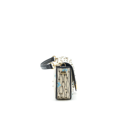FENDI Baguette Iconic Medium White Raffia Purse Multicolor