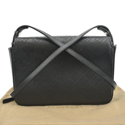 BURBERRY Hampshire Perforated Leather Crossbody Bag Black