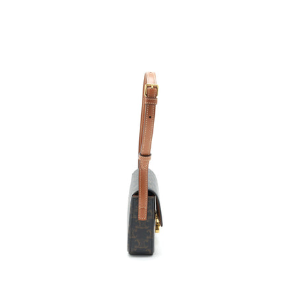 Celine Triomphe Mini Purse Calfskin Tan