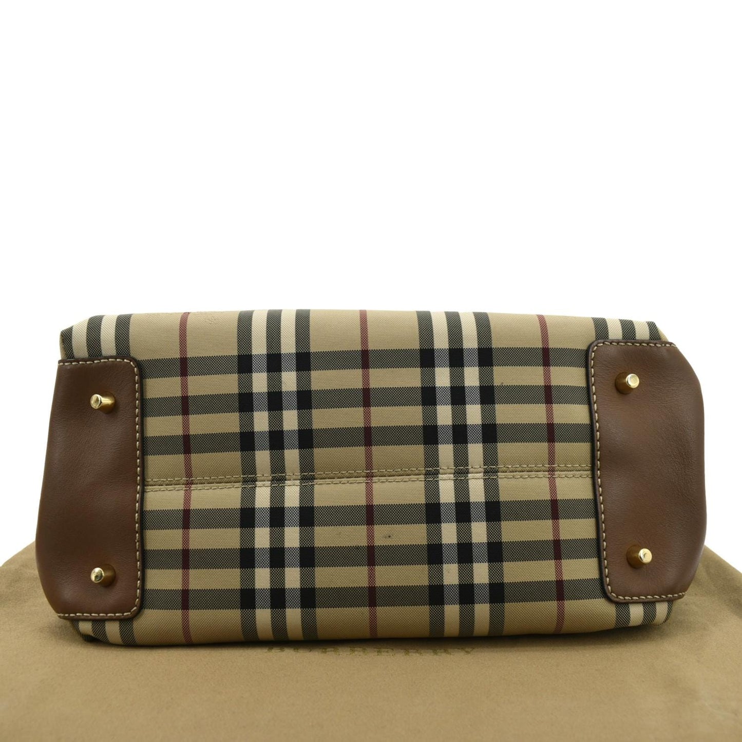 BURBERRY Medium Ballingdon House Check Canvas Crossbody Bag Beige