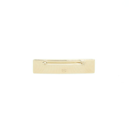 Chanel Letter Brooch White Light Gold Tone