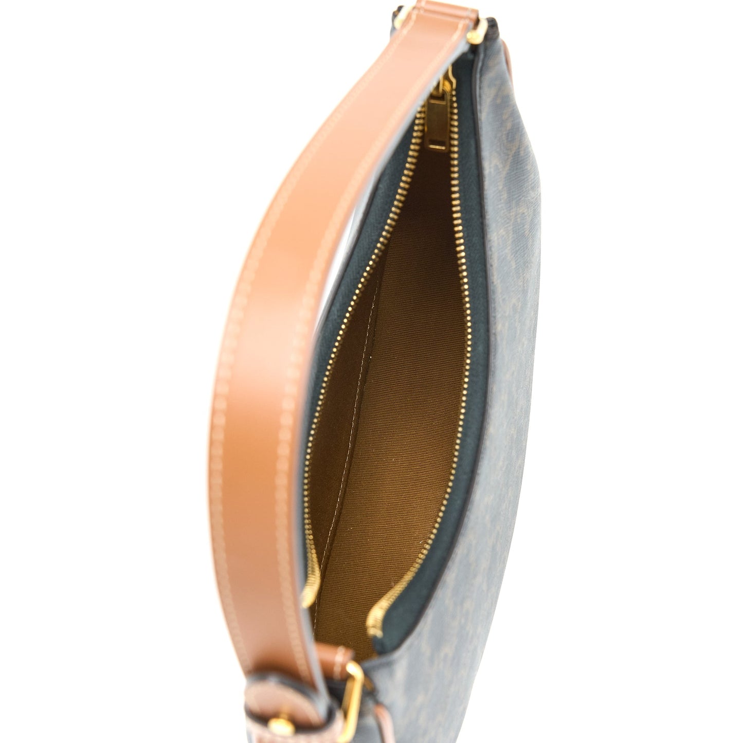 Celine Ava Purse in Triomphe Canvas/Calfskin Tan