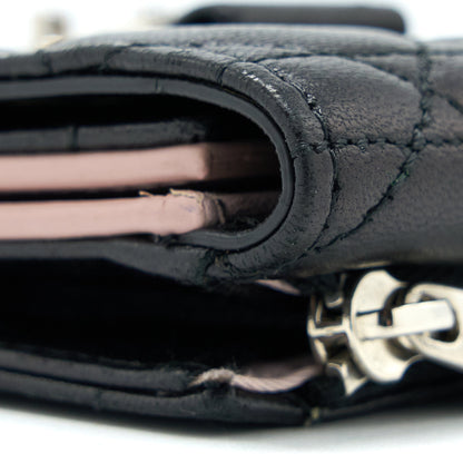Dior Compact Wallet Lambskin Black/Pink