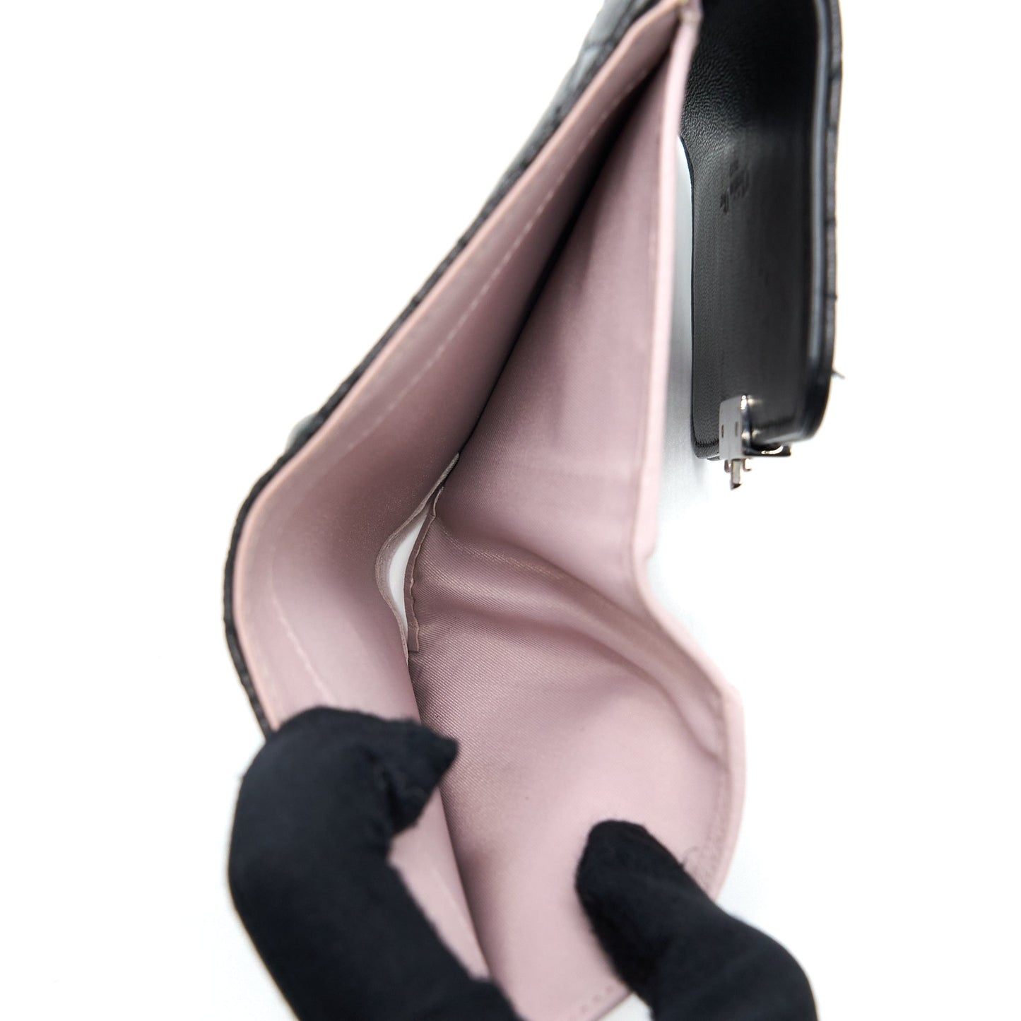Dior Compact Wallet Lambskin Black/Pink