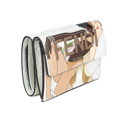 Fendi Micro Trifold Fabric Wallet