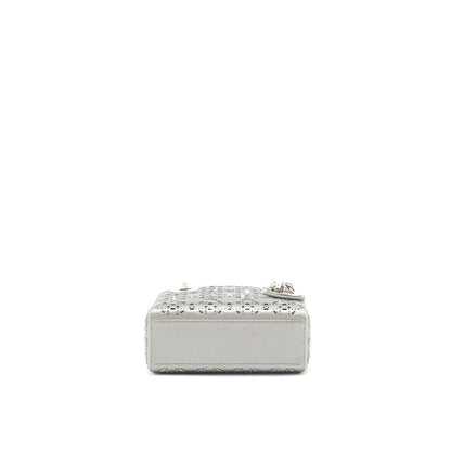 Dior Mini Lady Dior Satin Crystal Cannage Grey