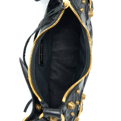 Balenciaga Le Cagole Mini Purse Calfskin Black Aged-Gold Hardware