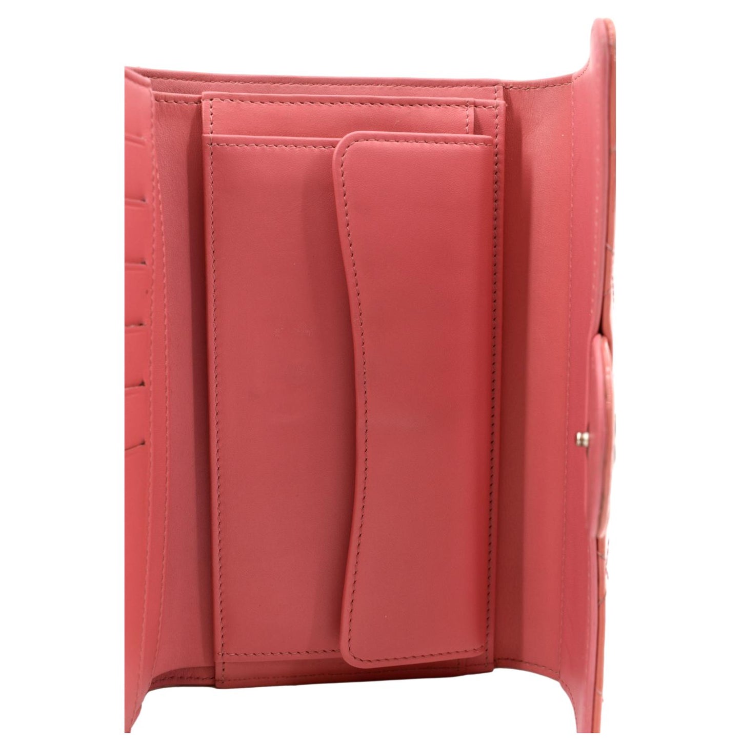 CHANEL Quilted Patent Leather Long Wallet Red