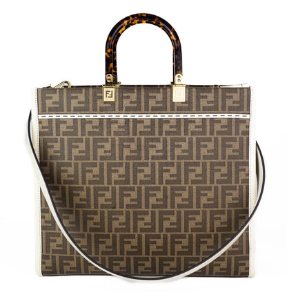 Fendi Medium Sunshine Tote in FF Glazed Fabric