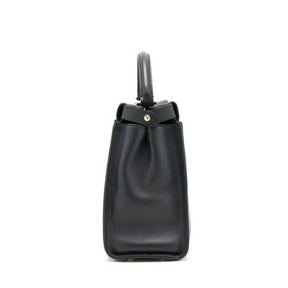 Fendi Medium Peekaboo Black Calfskin with Black/
