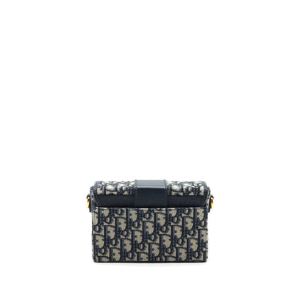 Dior 30 Montaigne Box Purse Blue Oblique Jacquard