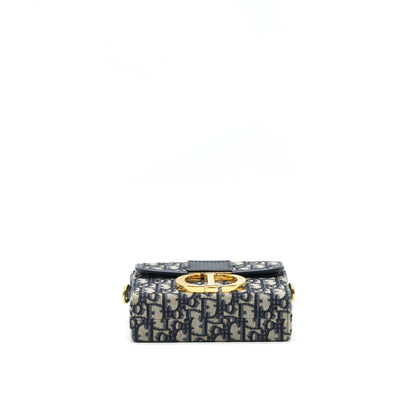 Dior 30 Montaigne Box Purse Blue Oblique Jacquard