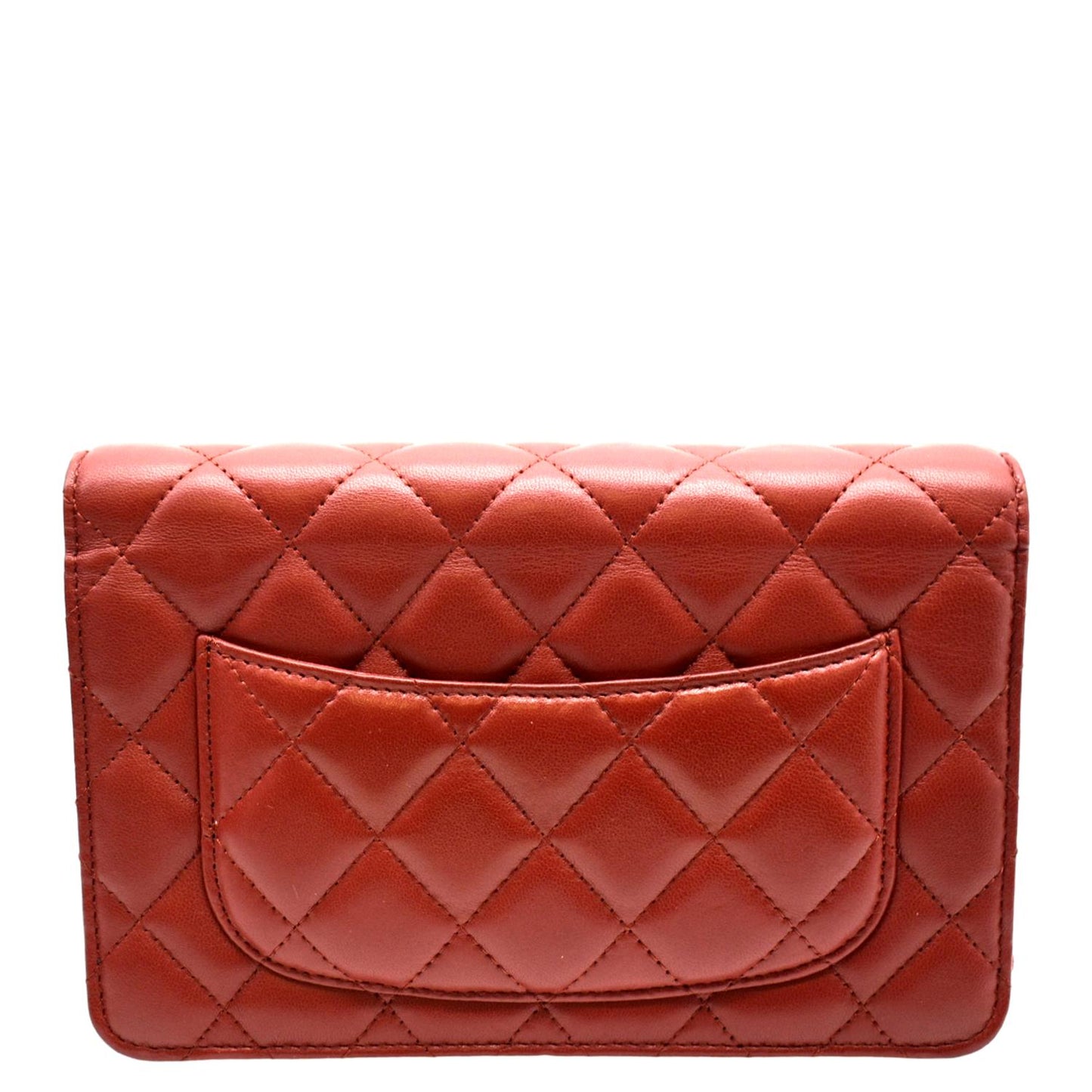 CHANEL WOC Quilted Leather Crossbody Wallet Red