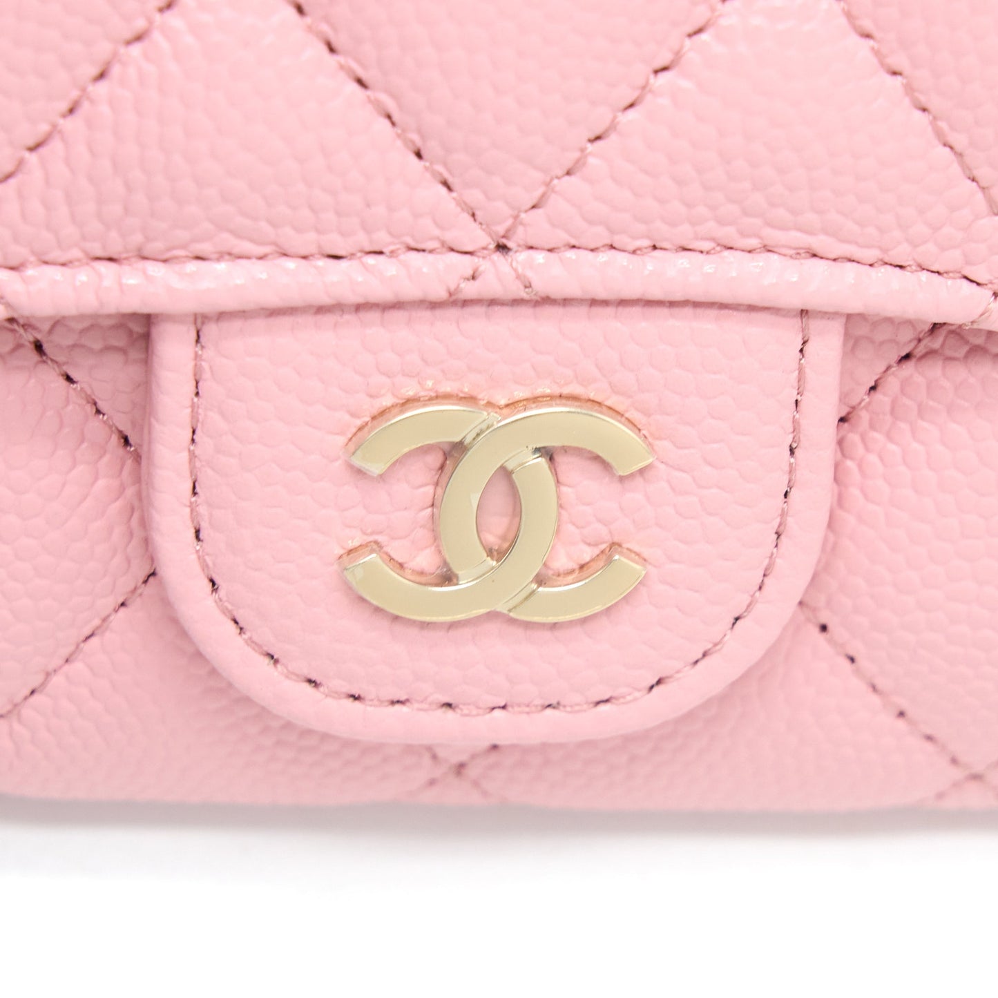Chanel Classic Flap Card Holder Caviar Light Pink LGHW