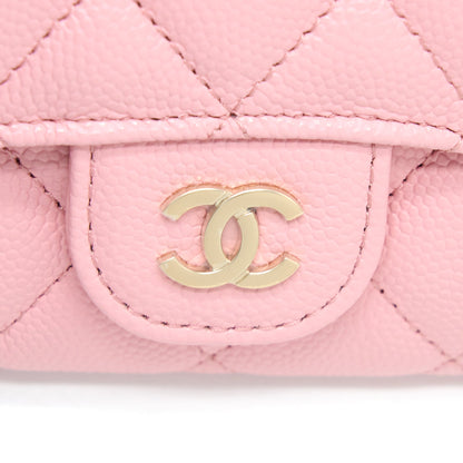 Chanel Classic Flap Card Holder Caviar Light Pink LGHW
