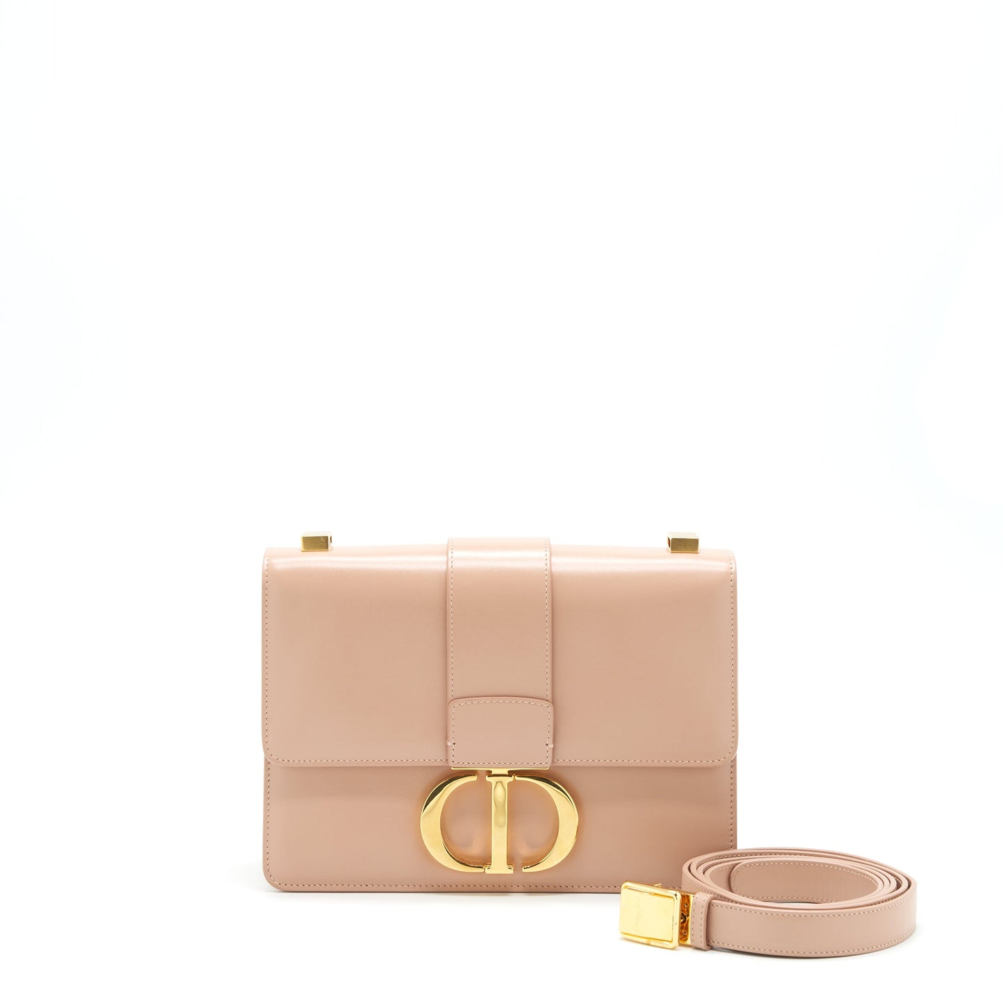 Dior Montaigne 24 Medium Flap Purse Beige Pink with
