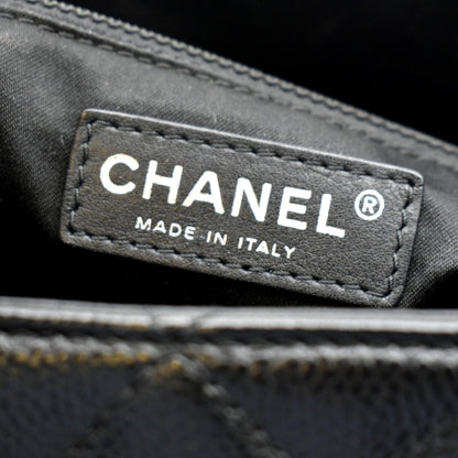 CHANEL Grand Shopping Quilted Caviar Leather GST Tote Bag Black