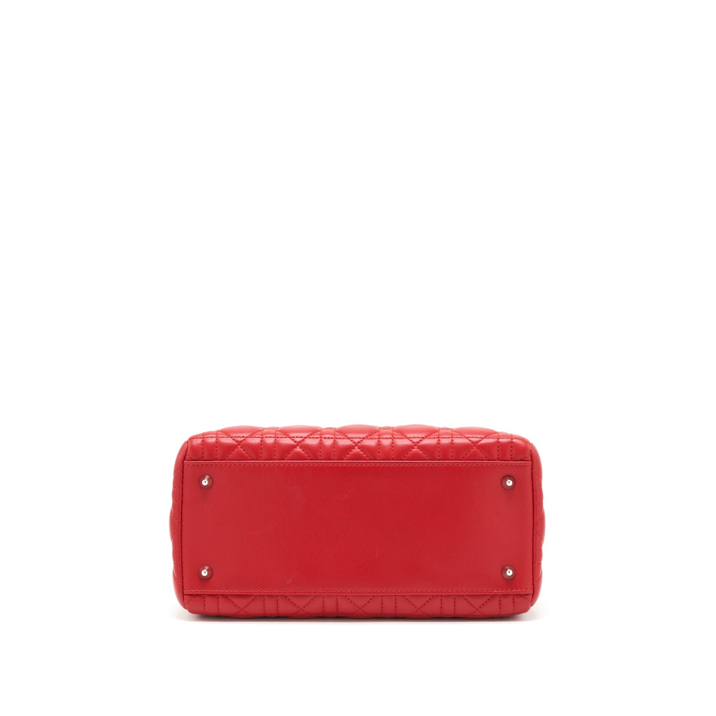 Dior Lady Dior Purse Medium Fuchsia Lambskin Red