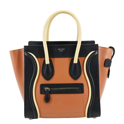 CELINE Luggage Leather Tote Bag Bicolor