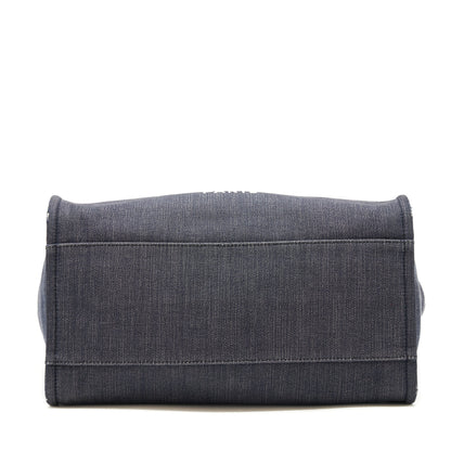 Chanel Large deauville Tote bag Denim Navy SHW