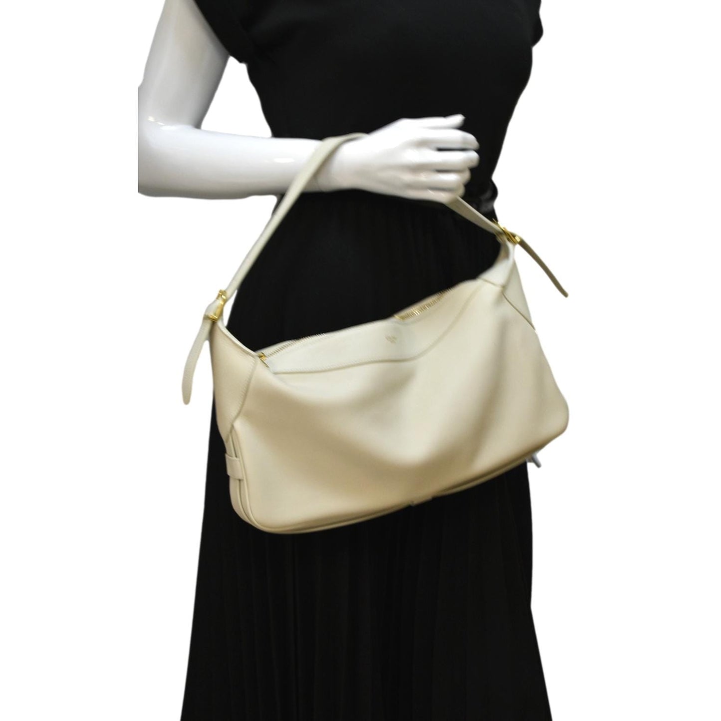 CELINE Romy Medium Supple Calfskin Shoulder Bag Off White